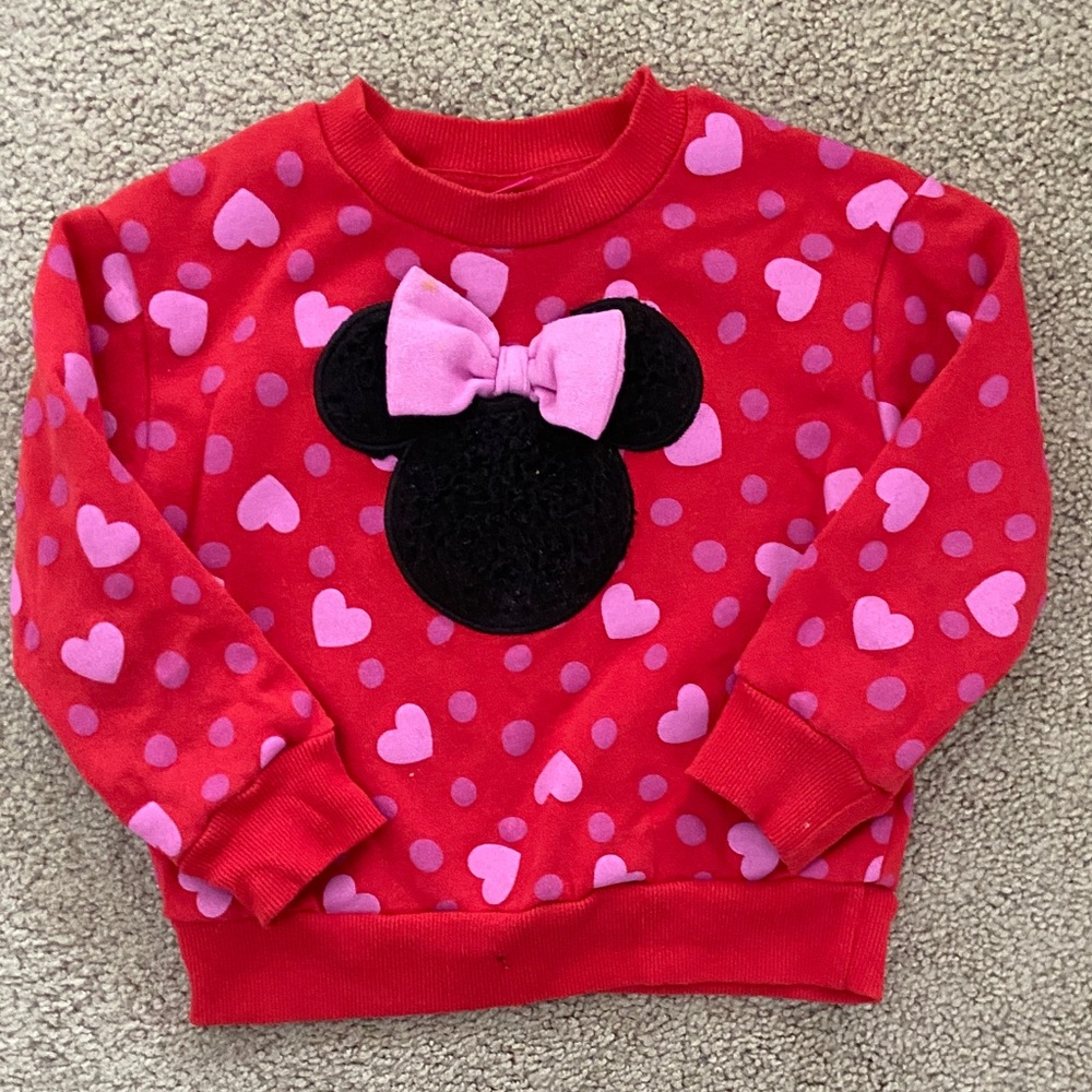 Minnie Mouse - Red and Pink Heart Sweatshirt